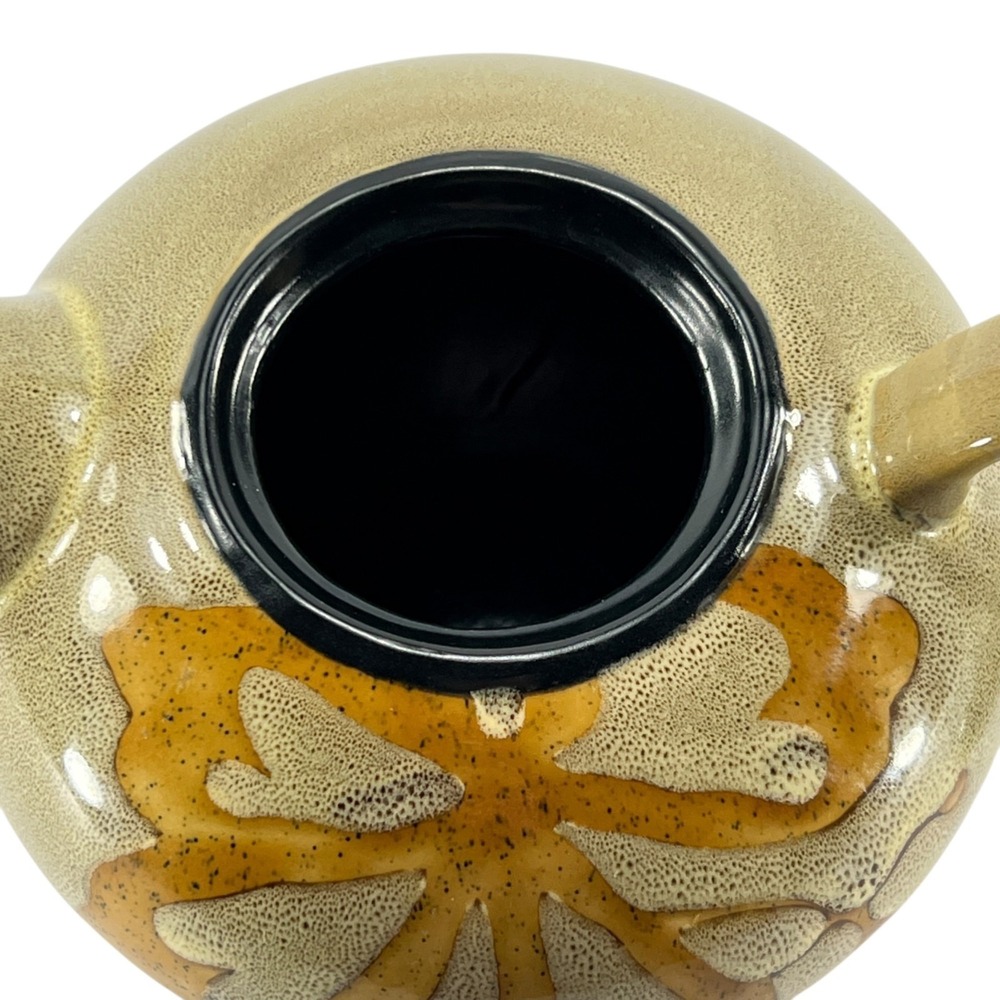 Pier 1 Kioko Teapot Hand Painted Stoneware Speckled Body Yellow Flower 2007 - Picture 8 of 10
